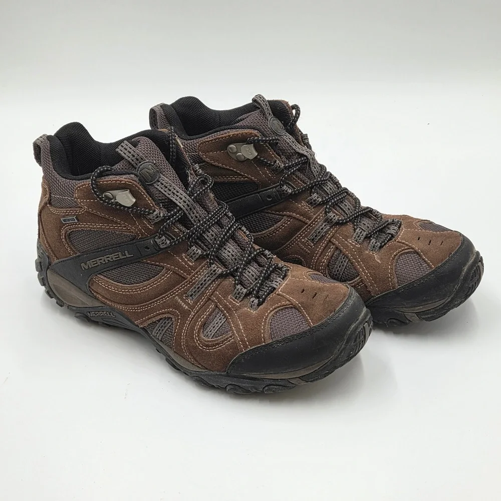 Merrell Yokota Mid Waterproof Hiking Boots Mens 10 Dark Earth Brown J086744